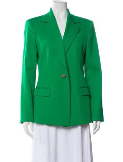 Pre-owned Oscar De La Renta 2022 Virgin Wool Blazer In Green