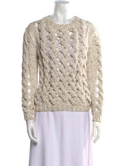 Pre-owned Oscar De La Renta 2023 Crew Neck Sweater In Neutral