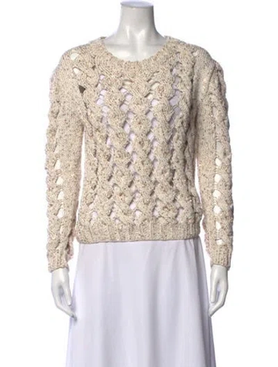 Pre-owned Oscar De La Renta 2023 Crew Neck Sweater In Neutrals