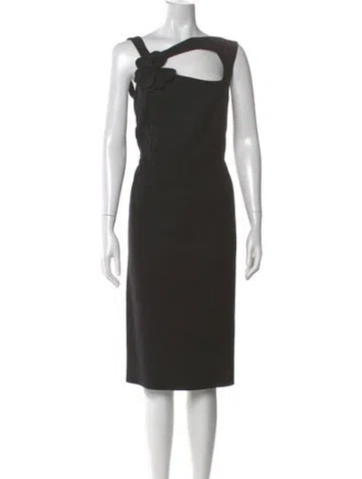 Pre-owned Oscar De La Renta 2023 Midi Length Dress In Black