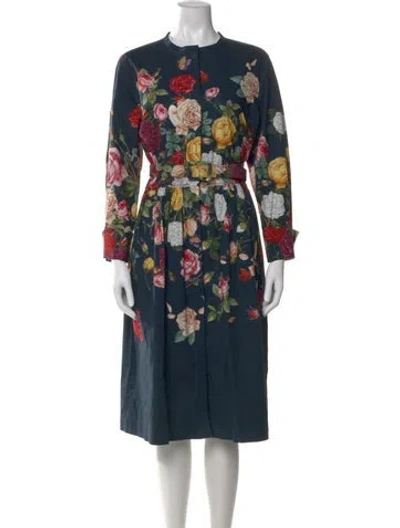 Pre-owned Oscar De La Renta 2023 Midi Length Dress In Blue