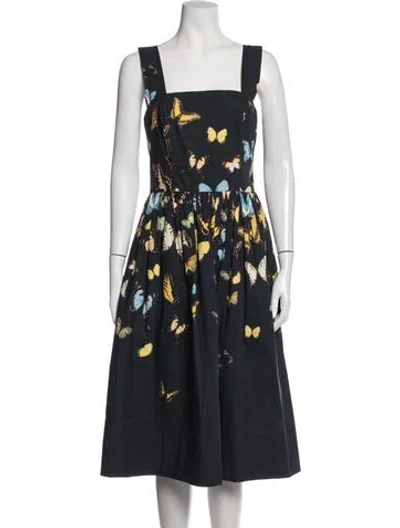 Pre-owned Oscar De La Renta 2023 Midi Length Dress In Blue
