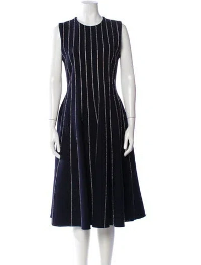 Pre-owned Oscar De La Renta 2023 Midi Length Dress W/ Tags In Blue