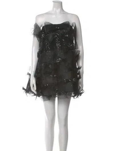 Pre-owned Oscar De La Renta 2023 Mini Dress In Black