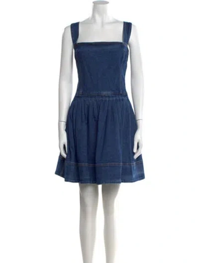 Pre-owned Oscar De La Renta 2023 Mini Dress In Blue