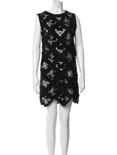 Pre-owned Oscar De La Renta 2023 Mini Dress W/ Tags In Black