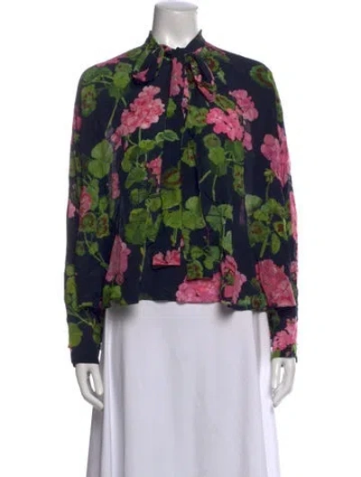Pre-owned Oscar De La Renta 2023 Silk Blouse In Multicolor