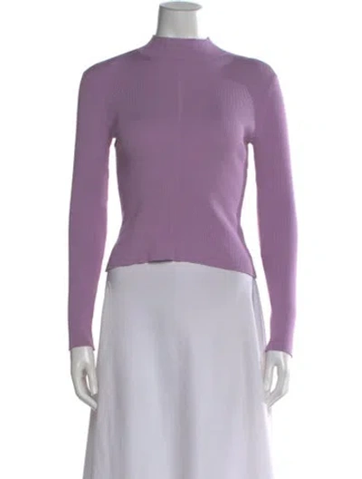 Pre-owned Oscar De La Renta 2023 Silk Sweater In Purple