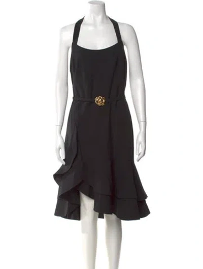Pre-owned Oscar De La Renta 2024 Knee-length Dress In Black