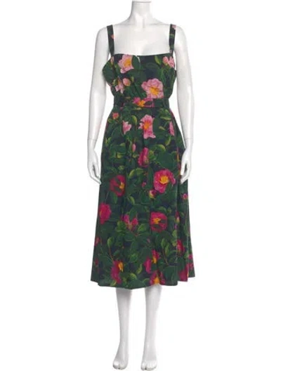 Pre-owned Oscar De La Renta 2024 Midi Length Dress In Green