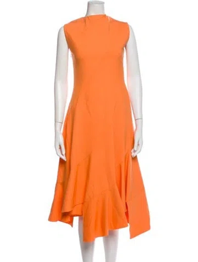 Pre-owned Oscar De La Renta 2024 Midi Length Dress In Orange