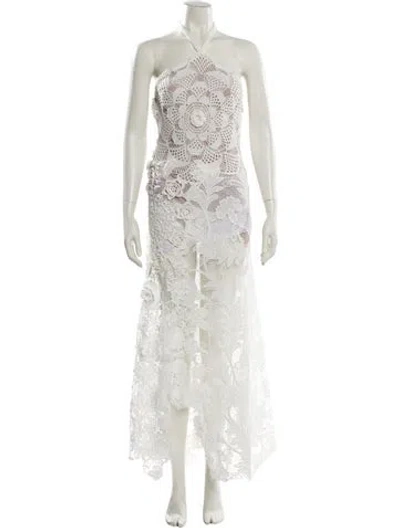Pre-owned Oscar De La Renta 2024 Midi Length Dress W/ Tags In White
