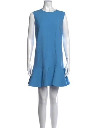 Pre-owned Oscar De La Renta 2024 Mini Dress In Blue