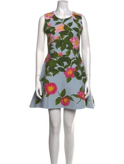 Pre-owned Oscar De La Renta 2024 Mini Dress In Green