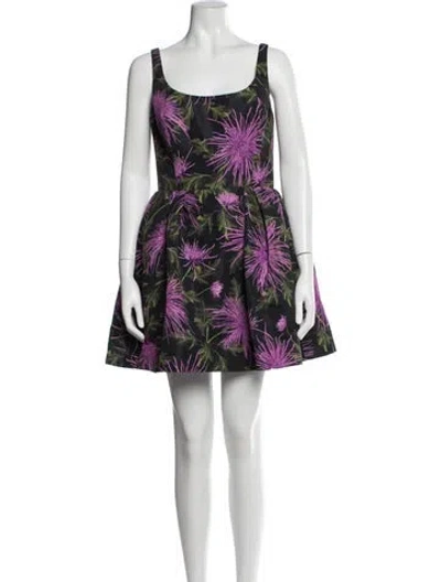 Pre-owned Oscar De La Renta 2024 Mini Dress In Purple