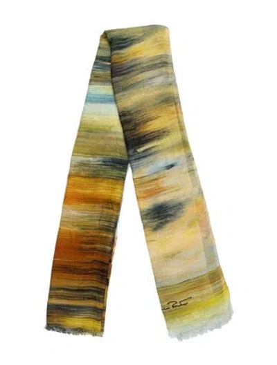 Pre-owned Oscar De La Renta 2024 Printed Pareo In Yellow
