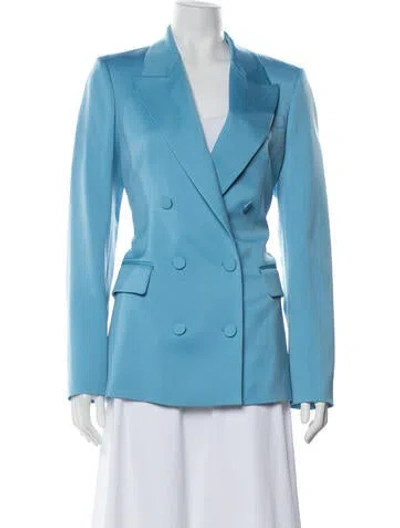 Pre-owned Oscar De La Renta 2024 Virgin Wool Blazer W/ Tags In Blue