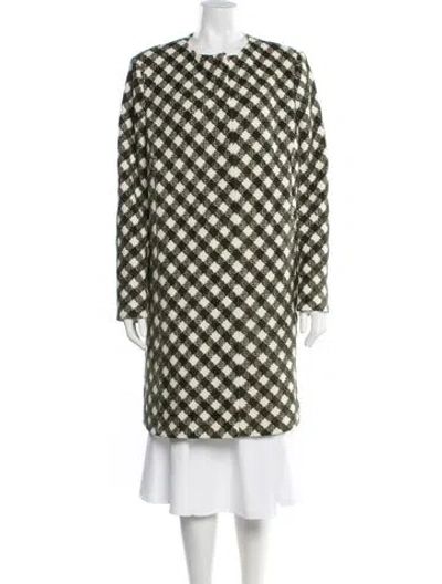Pre-owned Oscar De La Renta 2024 Virgin Wool Coat In Green