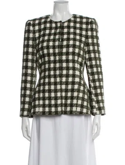 Pre-owned Oscar De La Renta 2024 Virgin Wool Jacket W/ Tags In Green