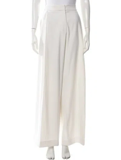 Pre-owned Oscar De La Renta 2024 Wide Leg Pants In White