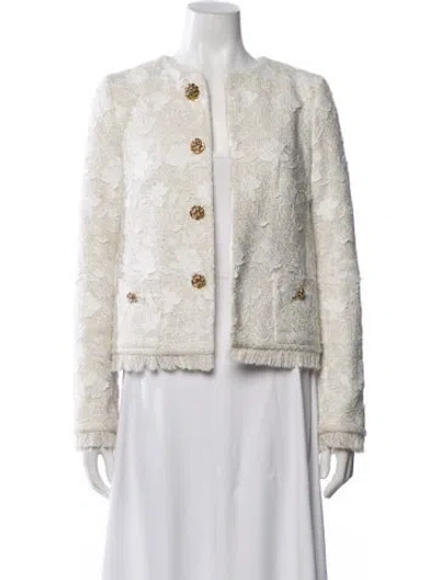 Pre-owned Oscar De La Renta 2024 Wool Evening Jacket In Neutrals