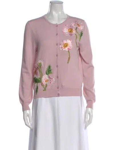 Pre-owned Oscar De La Renta 2024 Wool Sweater In Pink