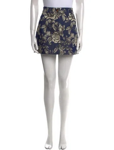 Pre-owned Oscar De La Renta 2025 Mini Skirt W/ Tags In Blue
