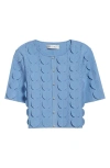 Oscar De La Renta 3d-circle Knit Cardigan In Opal