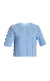 Oscar De La Renta 3d-circle Knit Cardigan In Opal
