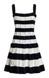Oscar De La Renta 3d-circle Knit Mini Dress In Stripe