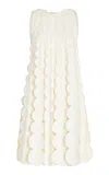 Oscar De La Renta 3d-circle Knit Trapeze Mini Dress In Ivory