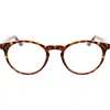 Oscar De La Renta 48mm Round Keyhole Blue Light Blocking Glasses In Tortoise