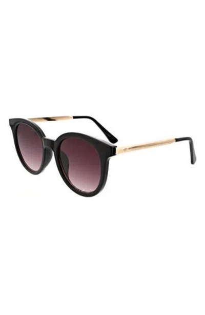 Oscar De La Renta 51mm Modern Round Sunglasses In Brown