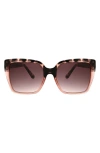 Oscar De La Renta 52mm Butterfly Sunglasses In Black Blush