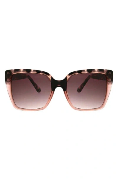 Oscar De La Renta 52mm Butterfly Sunglasses In Black Blush