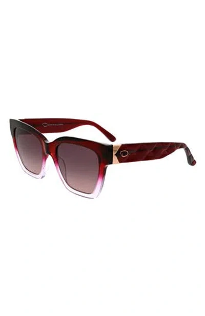Oscar De La Renta 53mm Butterfly Sunglasses In Berry Gradient
