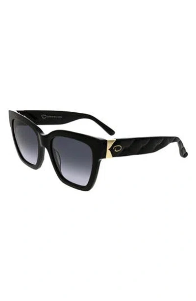 Oscar De La Renta 53mm Butterfly Sunglasses In Black
