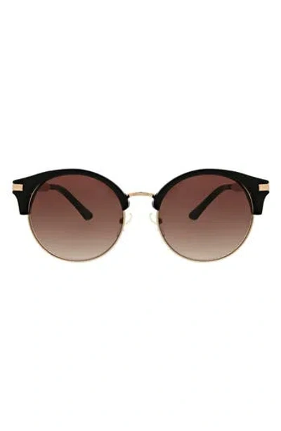 Oscar De La Renta 53mm Round Modern Sunglasses In Brown