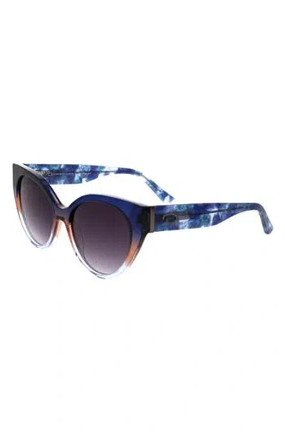 Oscar De La Renta 54mm Cat Eye Sunglasses In Blue