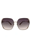 Oscar De La Renta 62mm Butterfly Sunglasses In Brown/ Burgundy