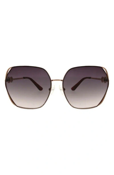 Oscar De La Renta 62mm Butterfly Sunglasses In Brown/ Burgundy