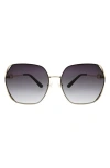 Oscar De La Renta 62mm Butterfly Sunglasses In Gold/ Black