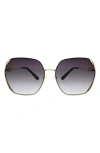 Oscar De La Renta 62mm Butterfly Sunglasses In Gold/black