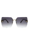 Oscar De La Renta 63mm Large Rimless Square Sunglasses In Black