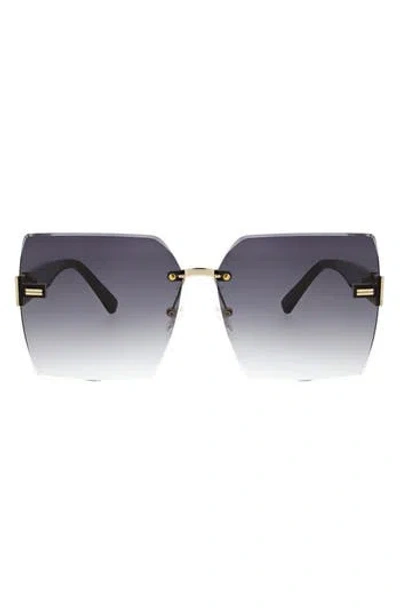 Oscar De La Renta 63mm Large Rimless Square Sunglasses In Black