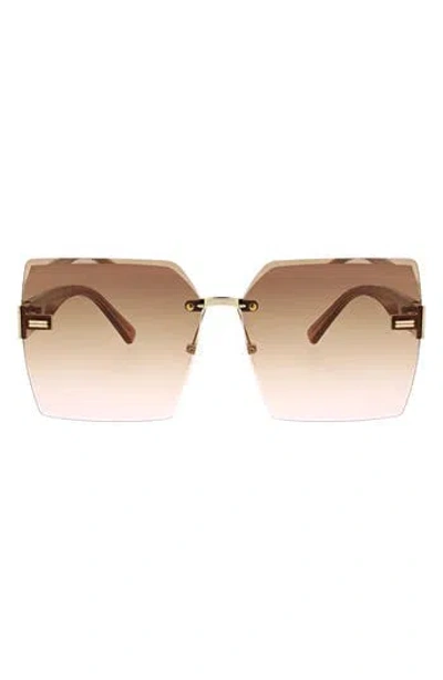 Oscar De La Renta 63mm Large Rimless Square Sunglasses In Blush
