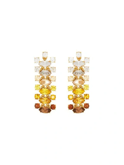 Oscar De La Renta Abstract Branch Earrings In Topaz Multi