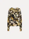Oscar De La Renta Abstract Butterfly Printed Pullover In Multi