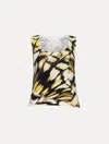 Oscar De La Renta Butterfly Printed Scoop-neck Knit Tank Top
