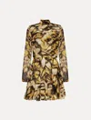 Oscar De La Renta Abstract Butterfly Silk Chiffon Dress